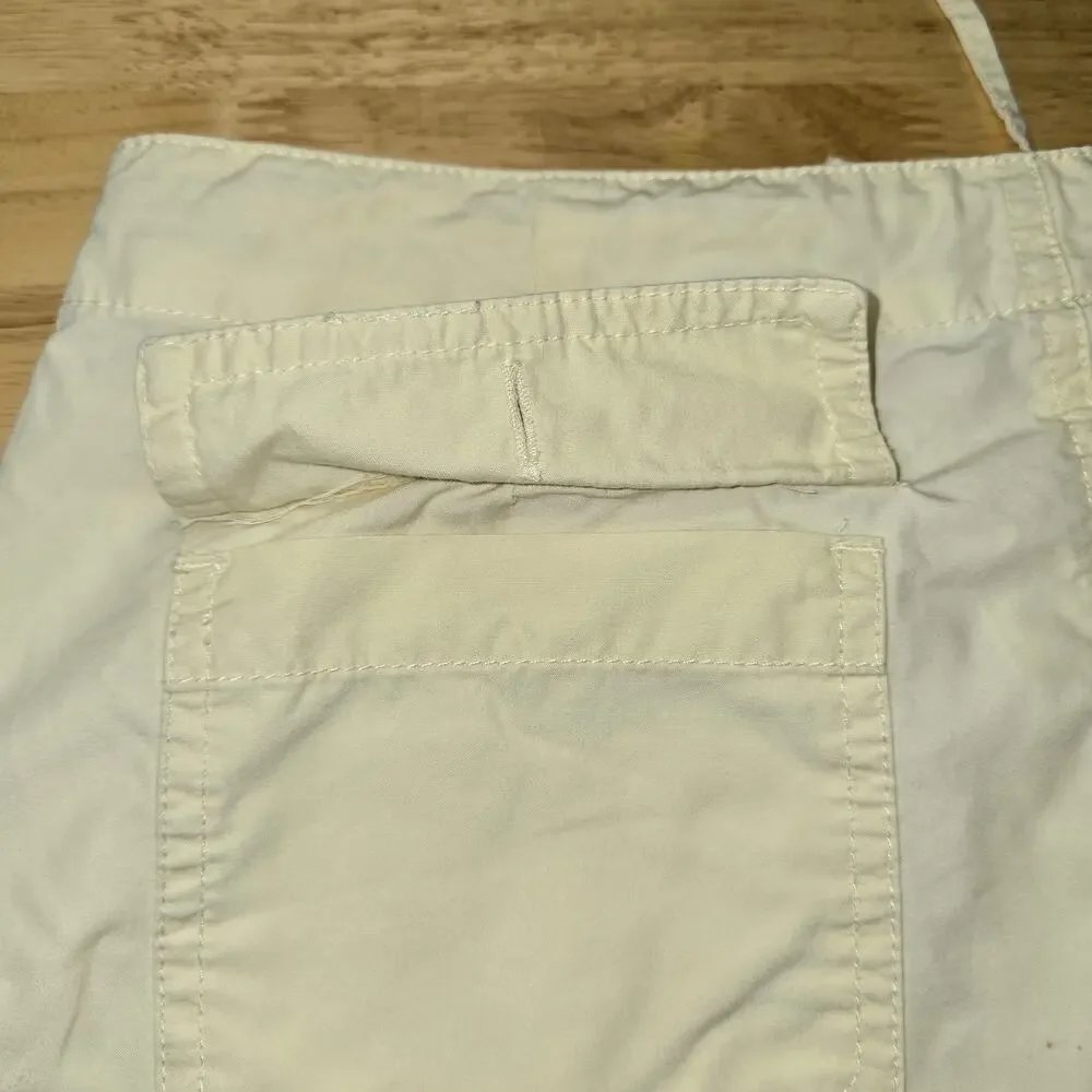 Y2k Old Navy Low Rise Cargo Capris Womens Size 4 Butter Yellow 100% Cotton - Picture 3 of 8